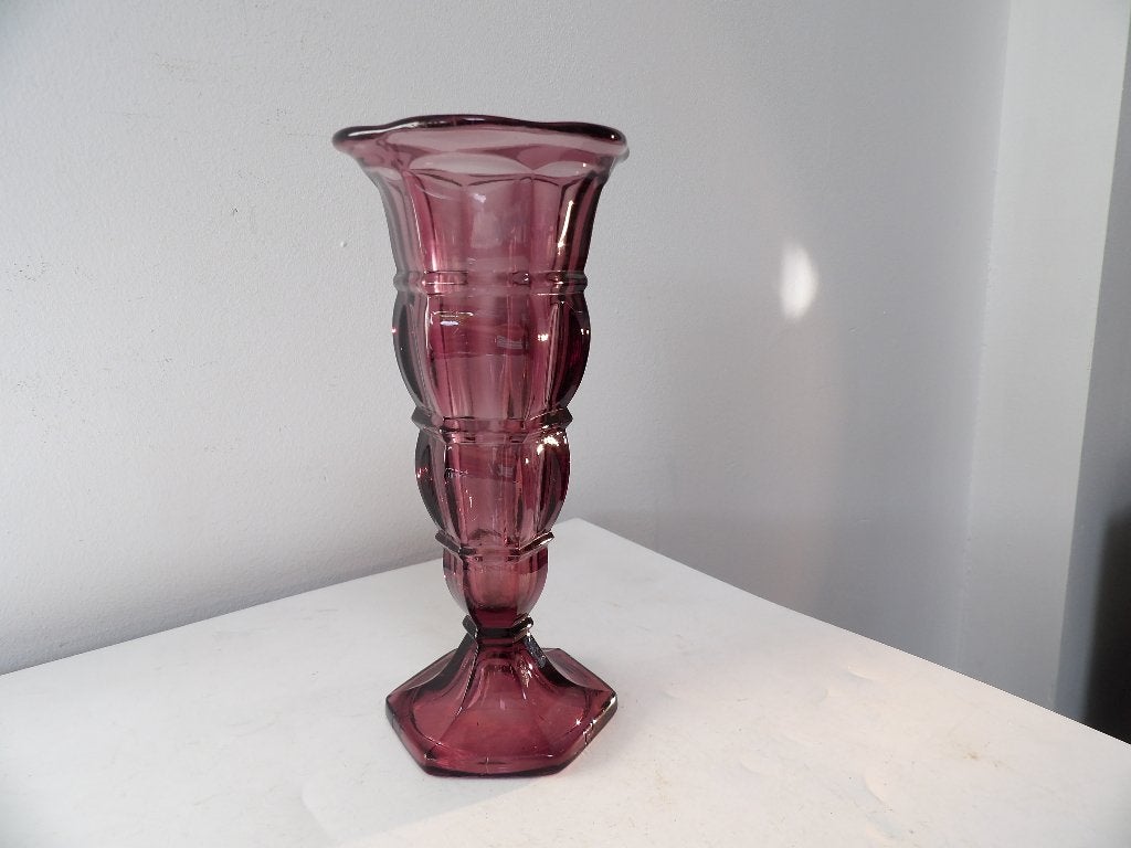 Gaaf Art Deco Vaasje Boheems, paars, 20.5cm, Antiek en Kunst, Ophalen of Verzenden