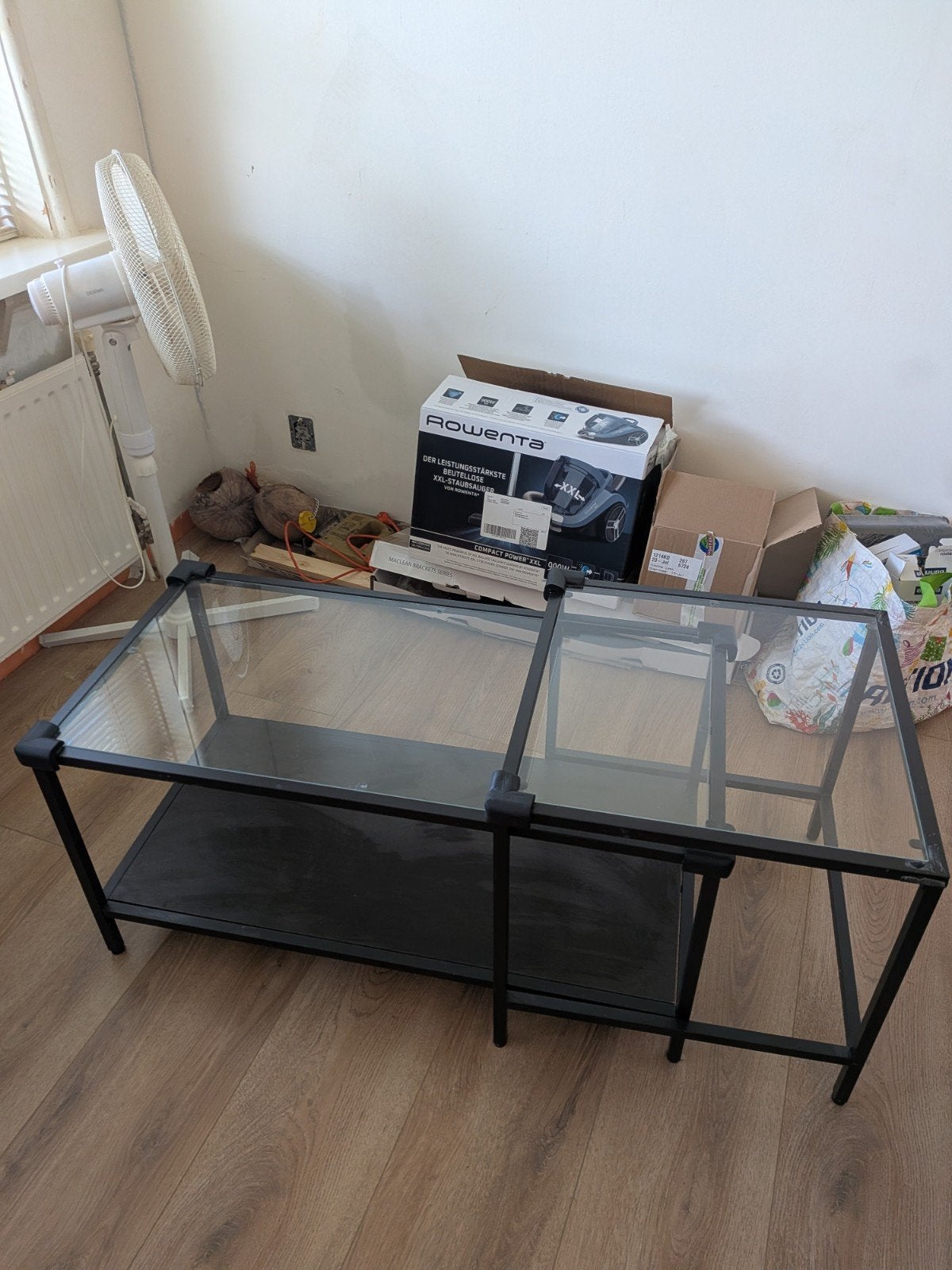 Salontafel 45 breed lengte 90,glazen platen goed onderhouden, 50 tot 100 cm, Zo goed als nieuw, Rechthoekig, 50 tot 100 cm