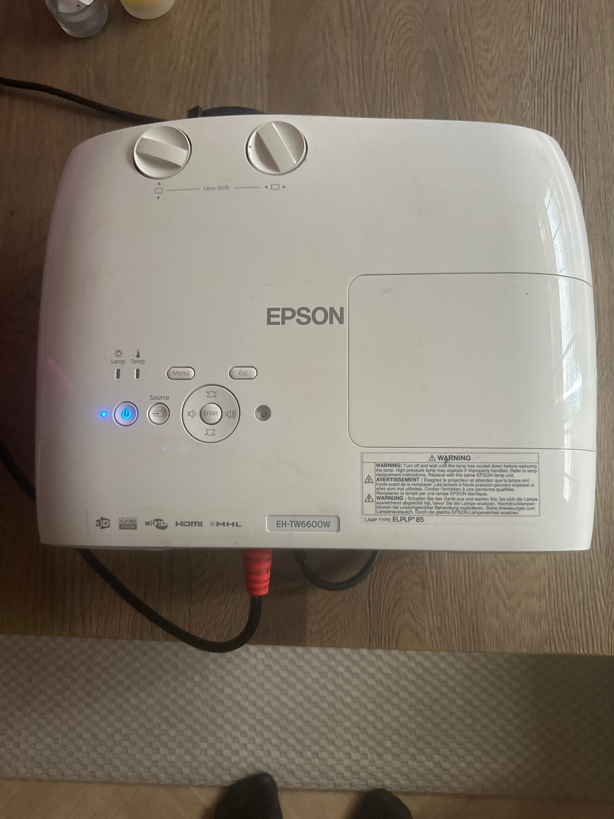 Epson EH-TW6600W Full HD Beamer Projector, Ophalen of Verzenden, Gebruikt, LCD, Full HD (1080)