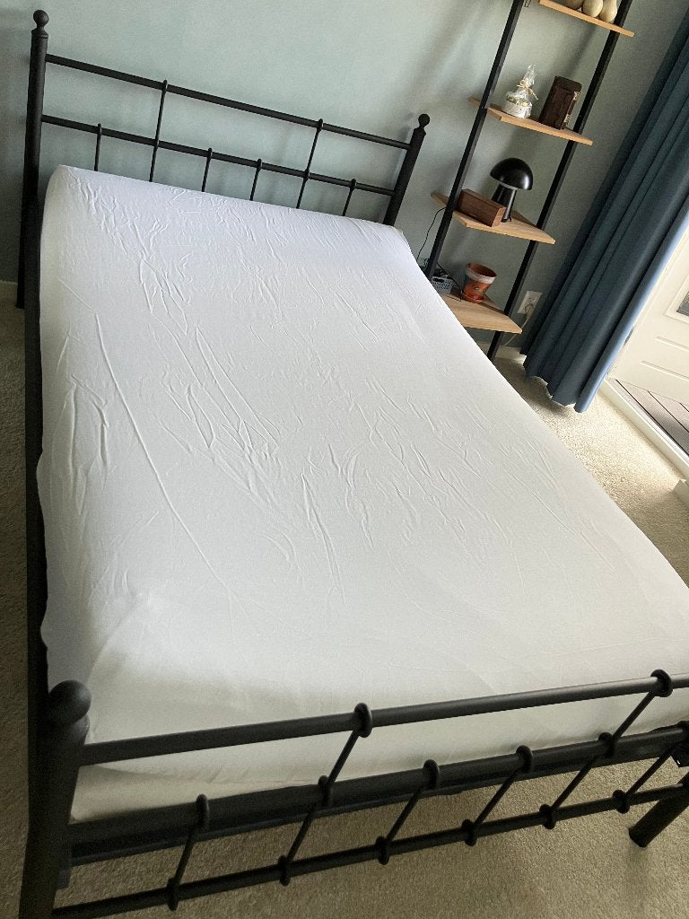 metalen bed, Ophalen, Gebruikt, Eenpersoons, Zwart