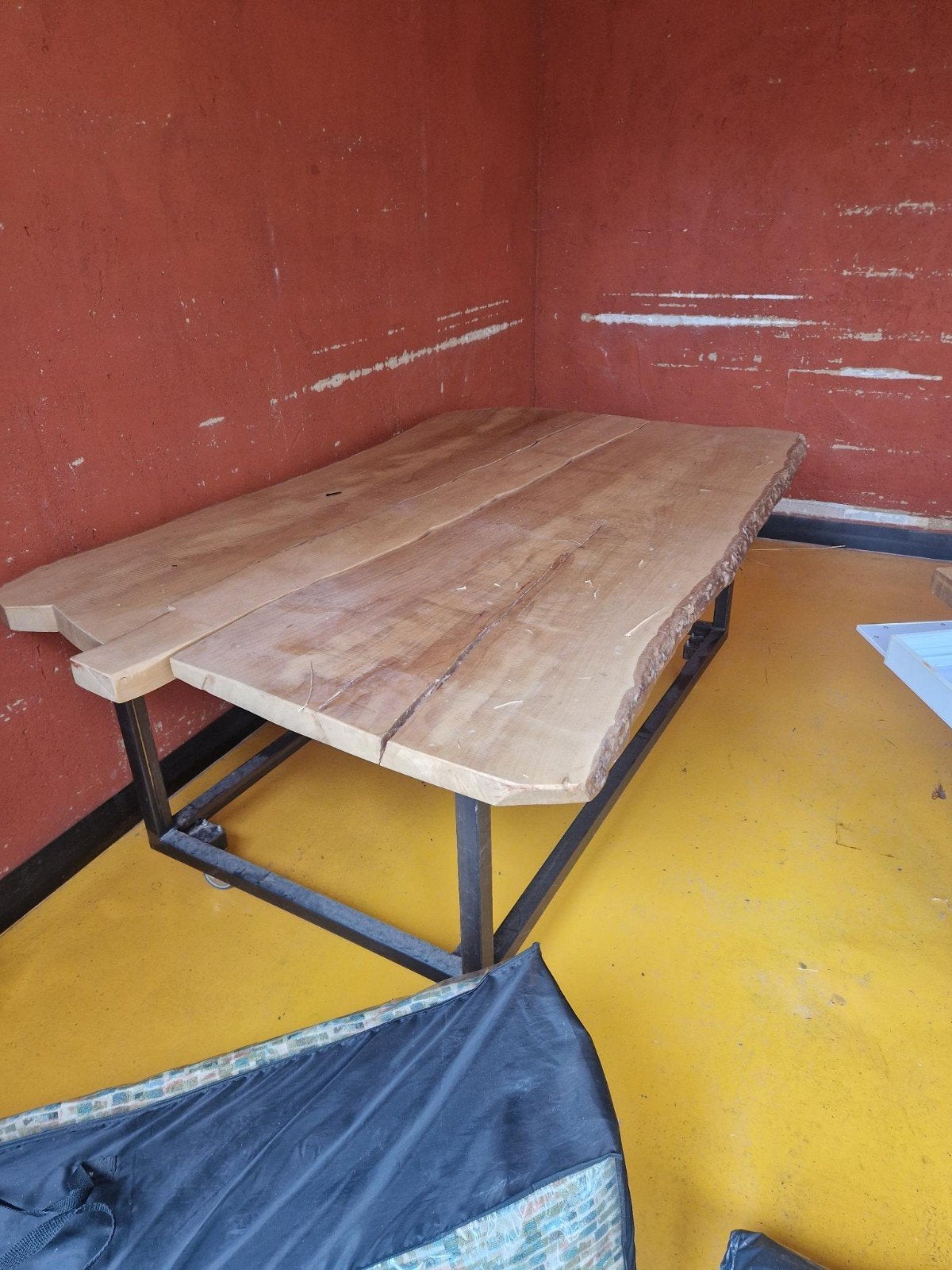 cederhout eet tafel op wielen, Ophalen of Verzenden, Rechthoekig, 150 tot 200 cm, 50 tot 100 cm