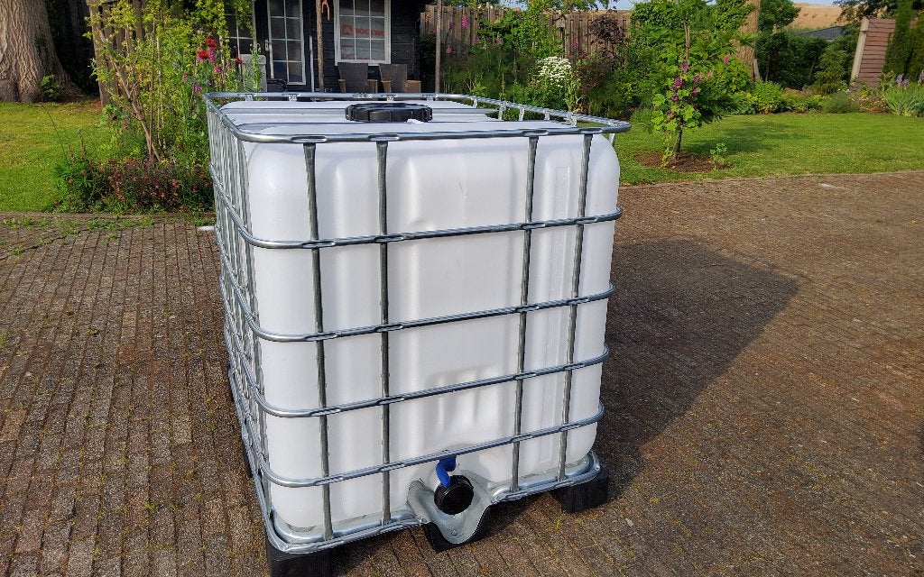 ibc vat / container 1000 liter, Ophalen, Kunststof, Met kraantje, 150 liter of meer