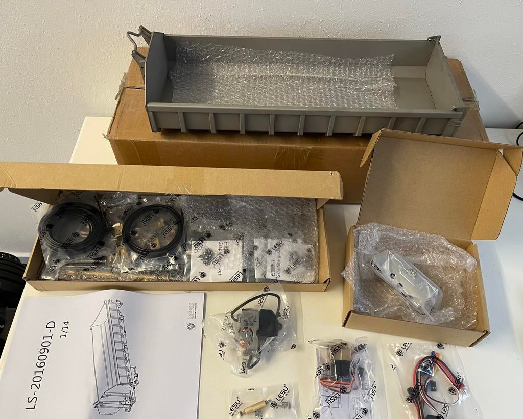 Kompleet Roll / off container afzetsysteem Lesu RC 1/14, Ophalen of Verzenden, Nieuw, Schaal 1:14, Onderdeel