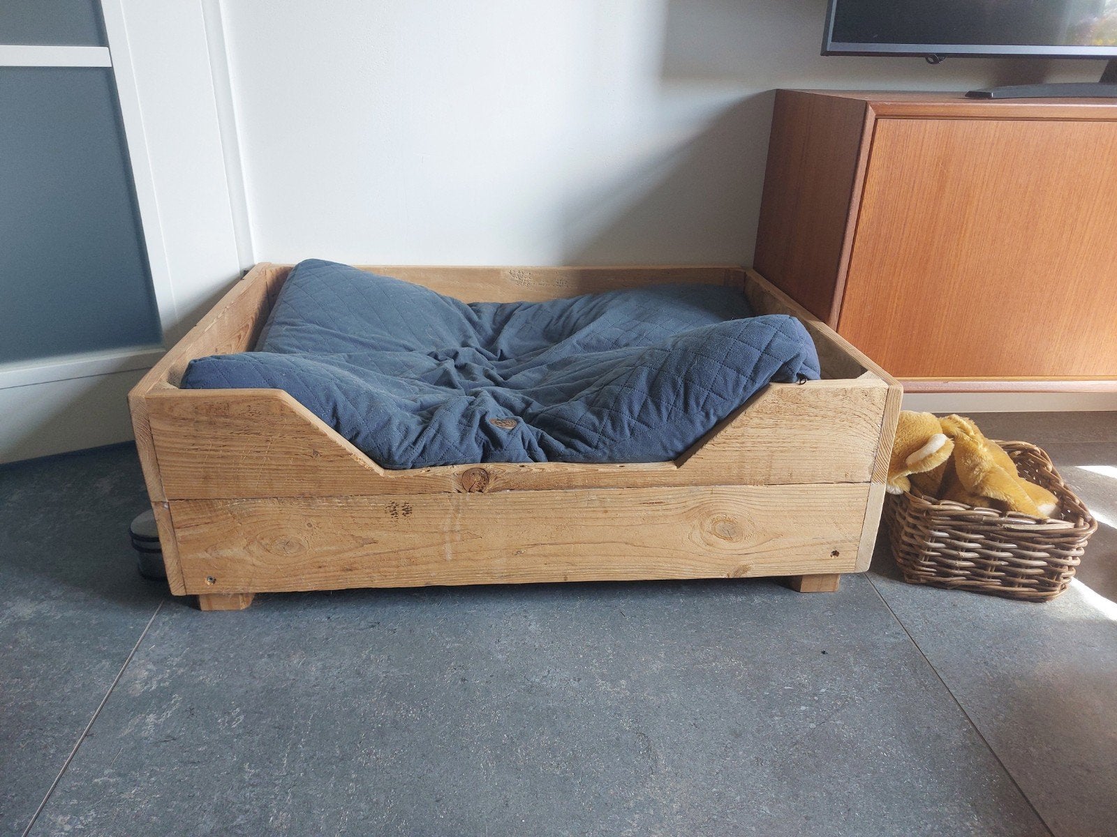 Steigerhouten hondenmand hondenbench, Ophalen, Overige