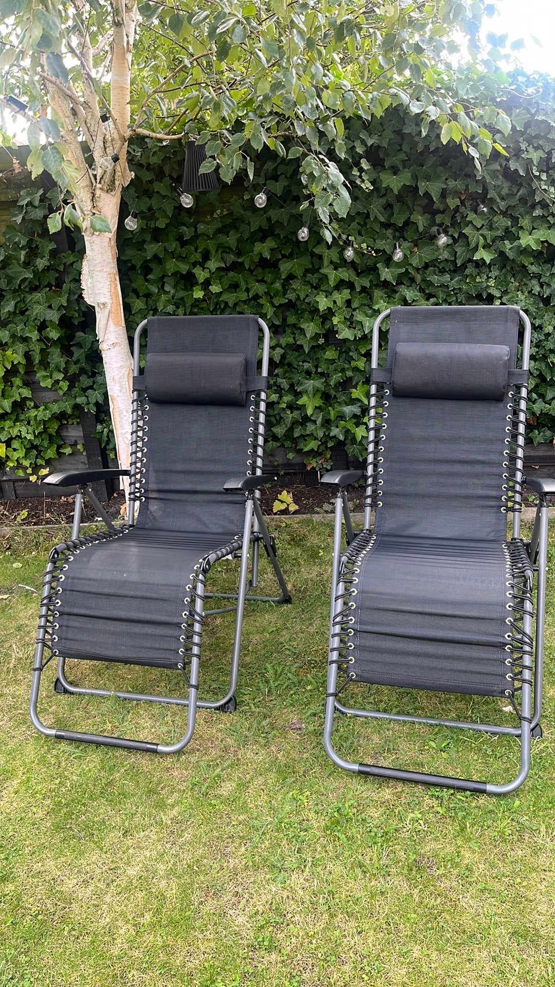 Twee camping zit/ ligstoelen, Caravans en Kamperen, Ophalen, Zo goed als nieuw, Campingstoel
