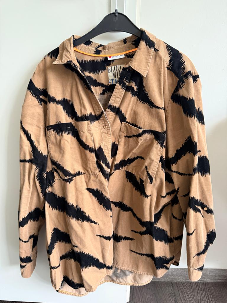 Street One dun rib shirt katoen - maat 46, Kleding | Dames, Blouses en Tunieken, Ophalen of Verzenden, Zo goed als nieuw, Maat 46/48 (XL) of groter