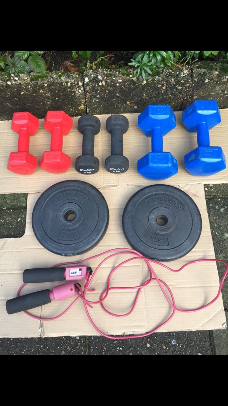 Dumbellset voor (fitness), Ophalen of Verzenden, Zo goed als nieuw, Benen, Dumbbell