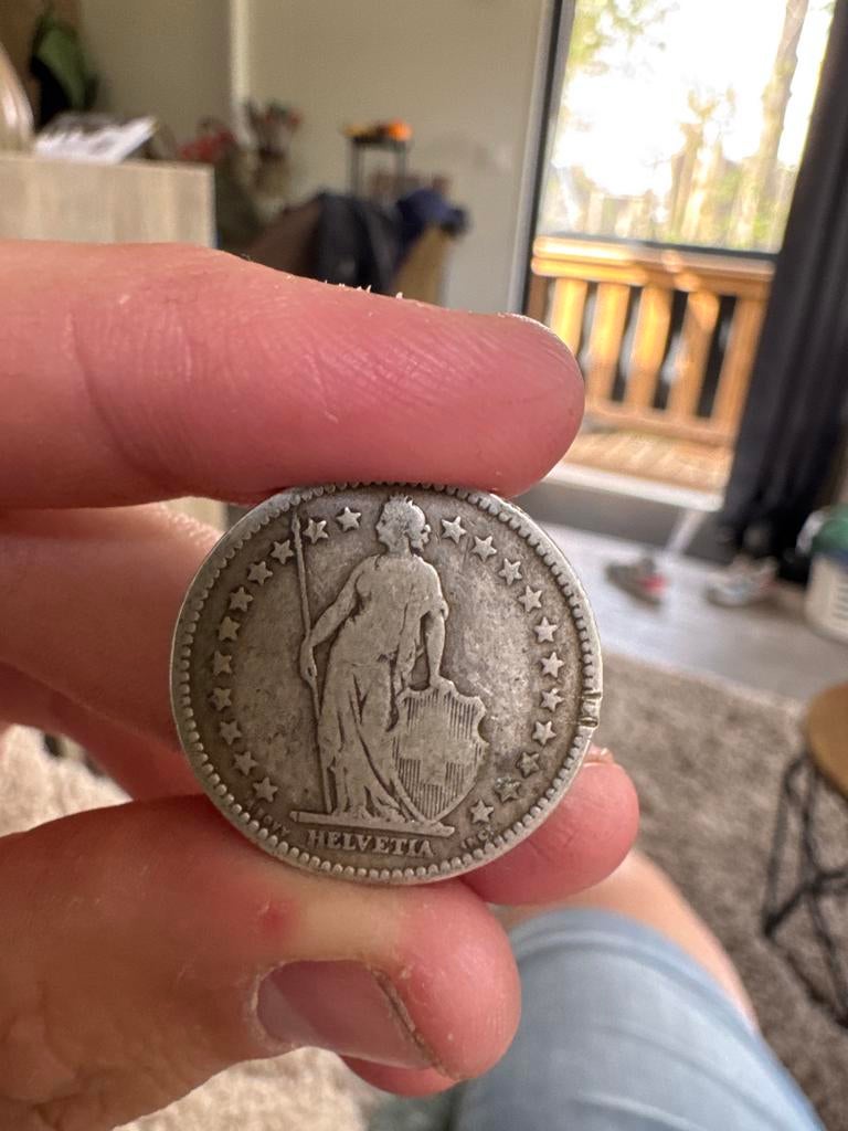 Zeldzame Zwitserse 2 Franken munt uit 1886, Ophalen of Verzenden, Midden-Oosten, Losse munt