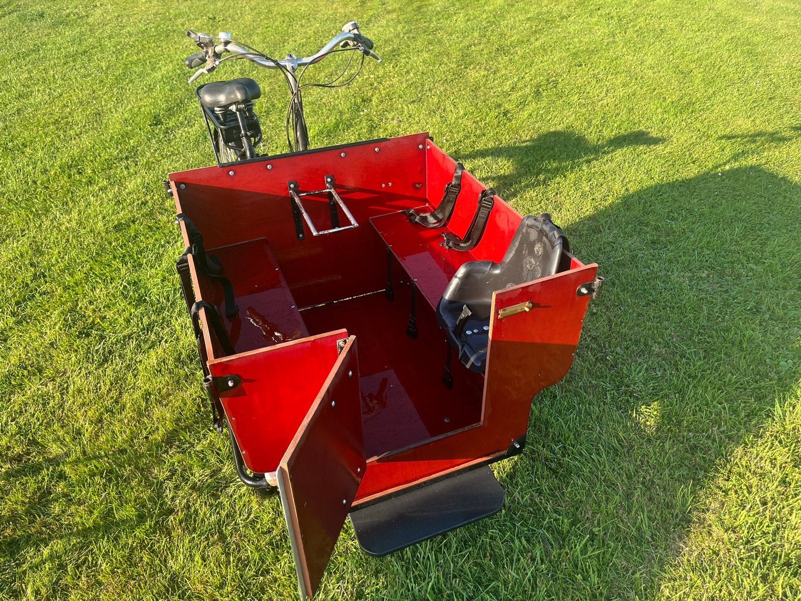 Baboe Elektrische Bakfiets 6-persoons met Huif, 4 kinderen of meer, Gebruikt, Elektrisch, Schijfrem