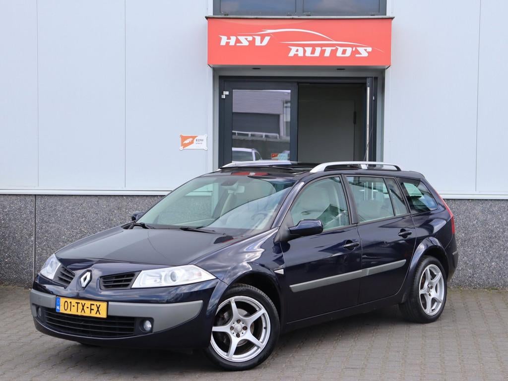 Renault Mégane Grand Tour 1.6-16V Business Line airco panod, Gebruikt, 4 cilinders, Blauw, Euro 4