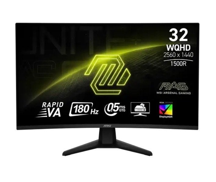 MSI MAG 32" WQHD 180Hz 0.5ms Curved Gaming Monitor, Curved, VA, Minder dan 1 ms, Ophalen