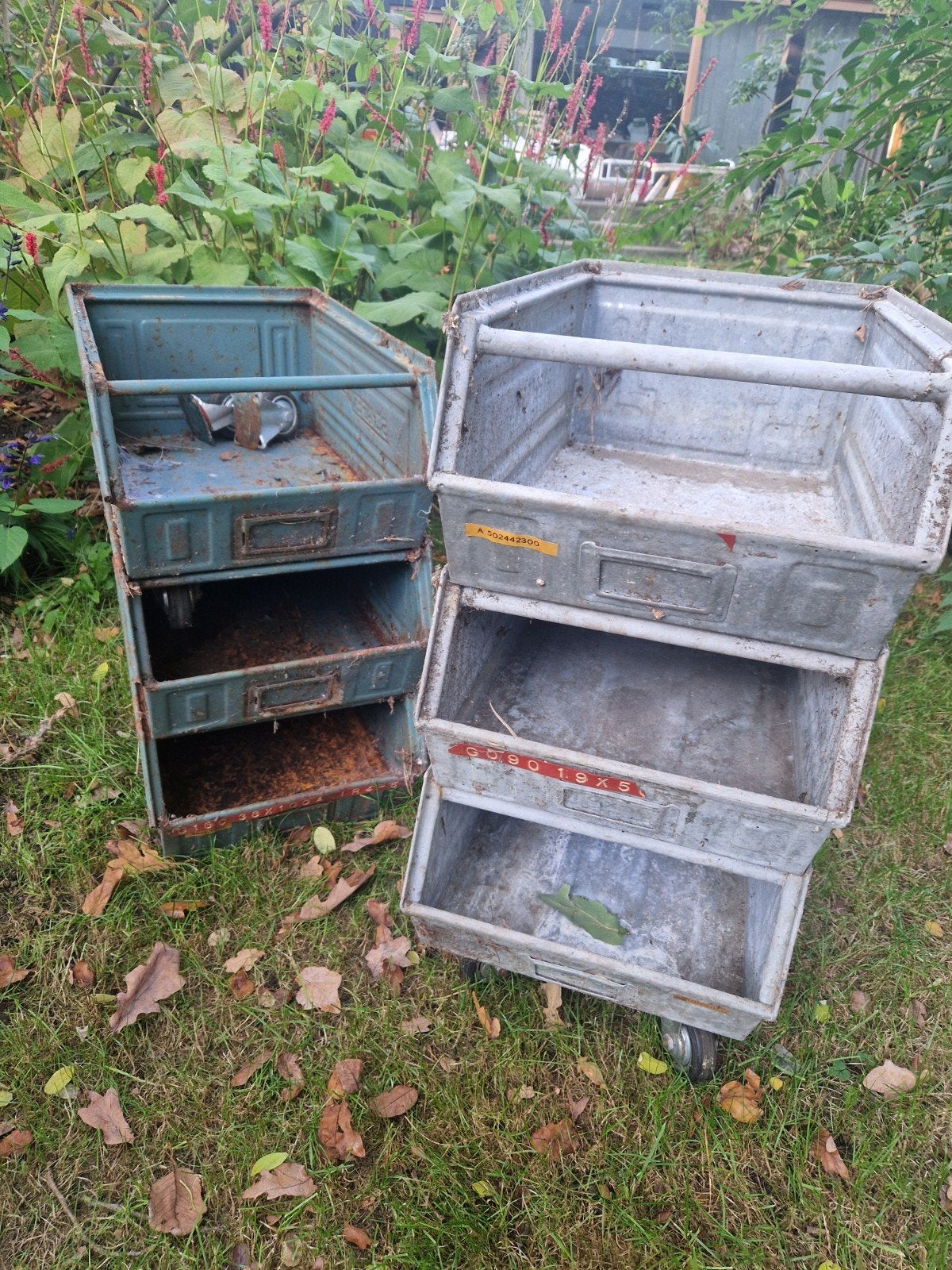 Vintage Industriële Opbergbakken - gruttersbakken, Ophalen, Gebruikt, Minder dan 50 cm, Minder dan 40 cm