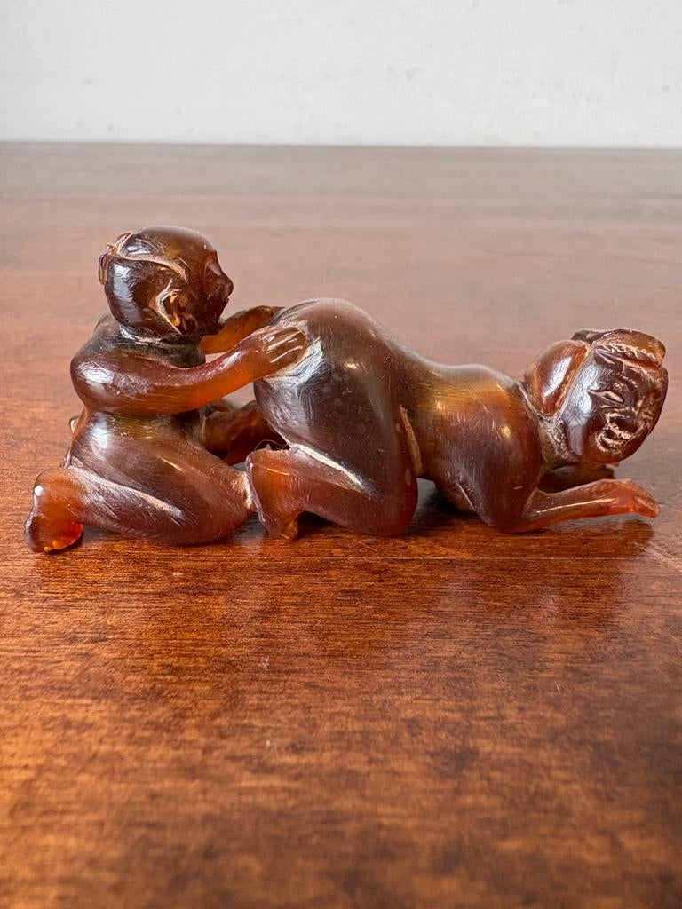Netsuke shunga erotisch vrouw man naakt japan, Verzamelen, Ophalen of Verzenden, Gebruikt, Mens
