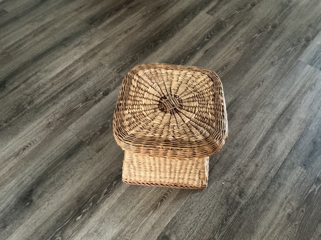Mand met deksel, Mand, Vierkant, Ophalen of Verzenden, Zo goed als nieuw