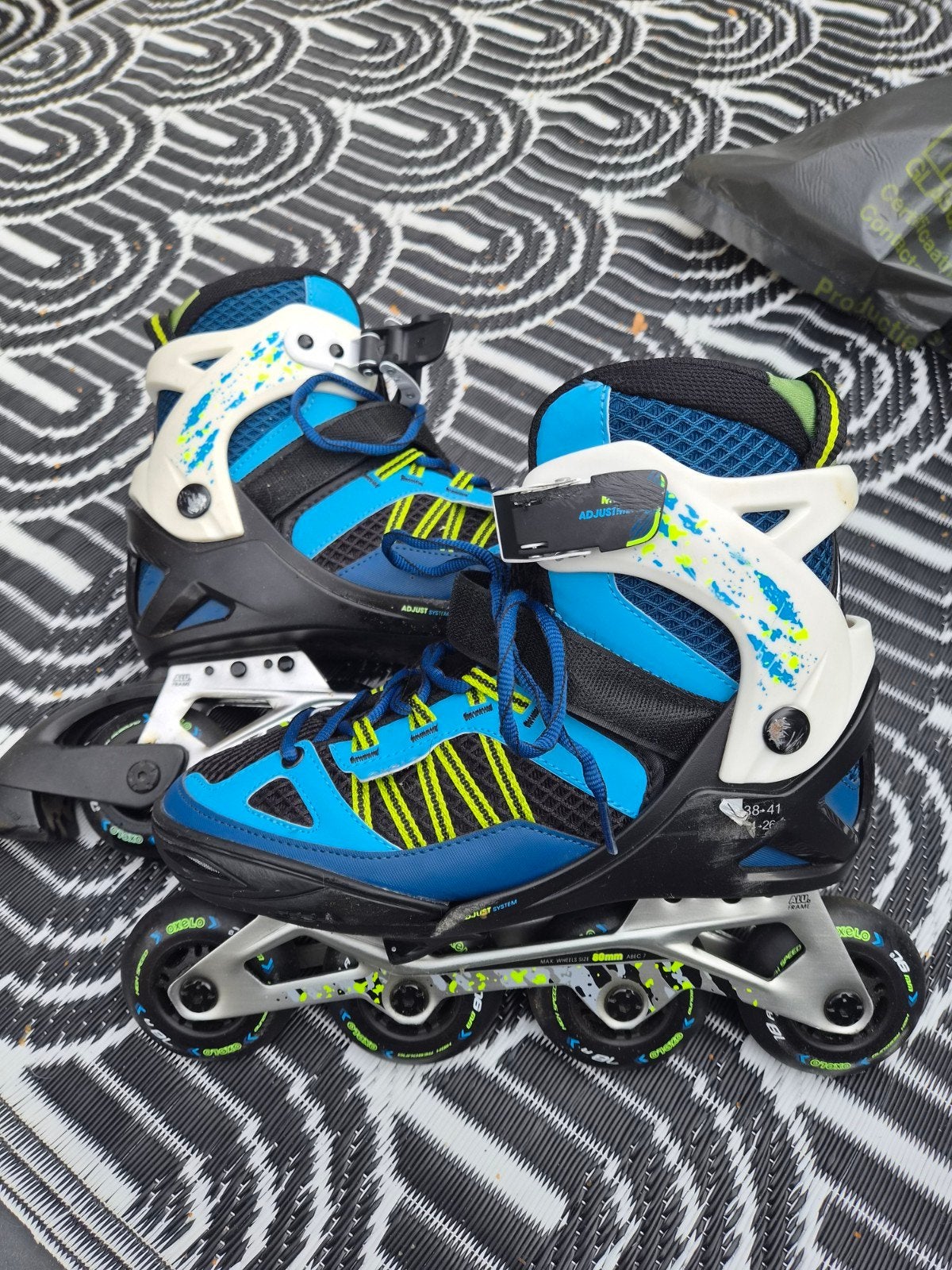 Verstelbare inline skates, maat 38-41, blauw/zwart, Ophalen, Verstelbaar, Gebruikt, Inline skates 4 wielen