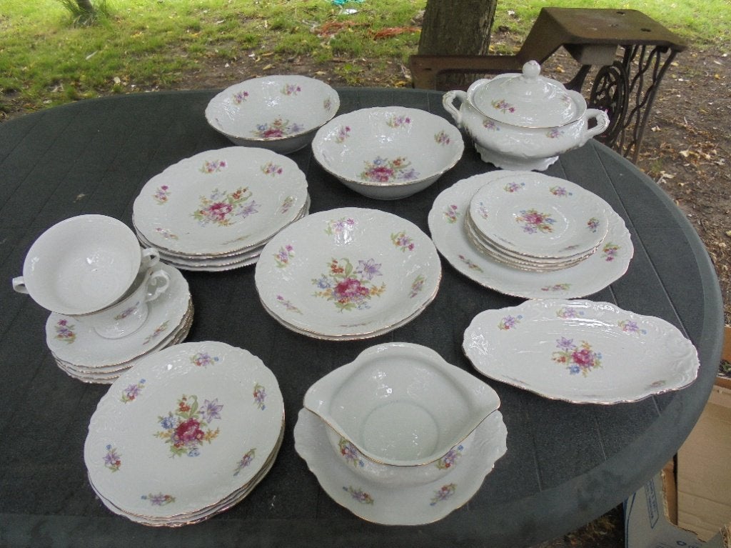 Wawel Poland servies bloemboeket roze roos en paarse bloem, Ophalen of Verzenden