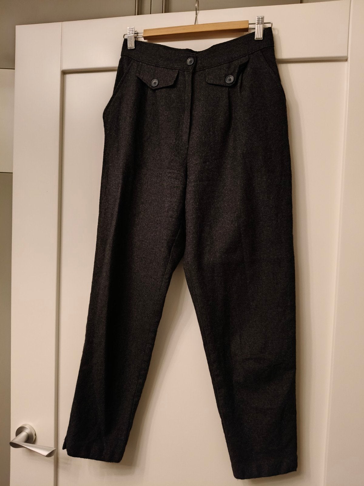 Donkergrijze wollen broek - Made in Italy, Ophalen of Verzenden, Maat 36 (S), Onbekend, Zo goed als nieuw