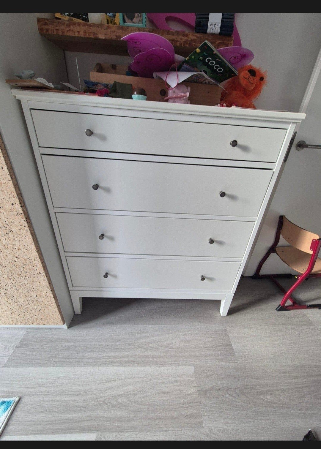 IKEA IDANÄS Ladekast met 4 laden, wit, Ophalen, 100 tot 150 cm, 100 tot 150 cm, Zo goed als nieuw