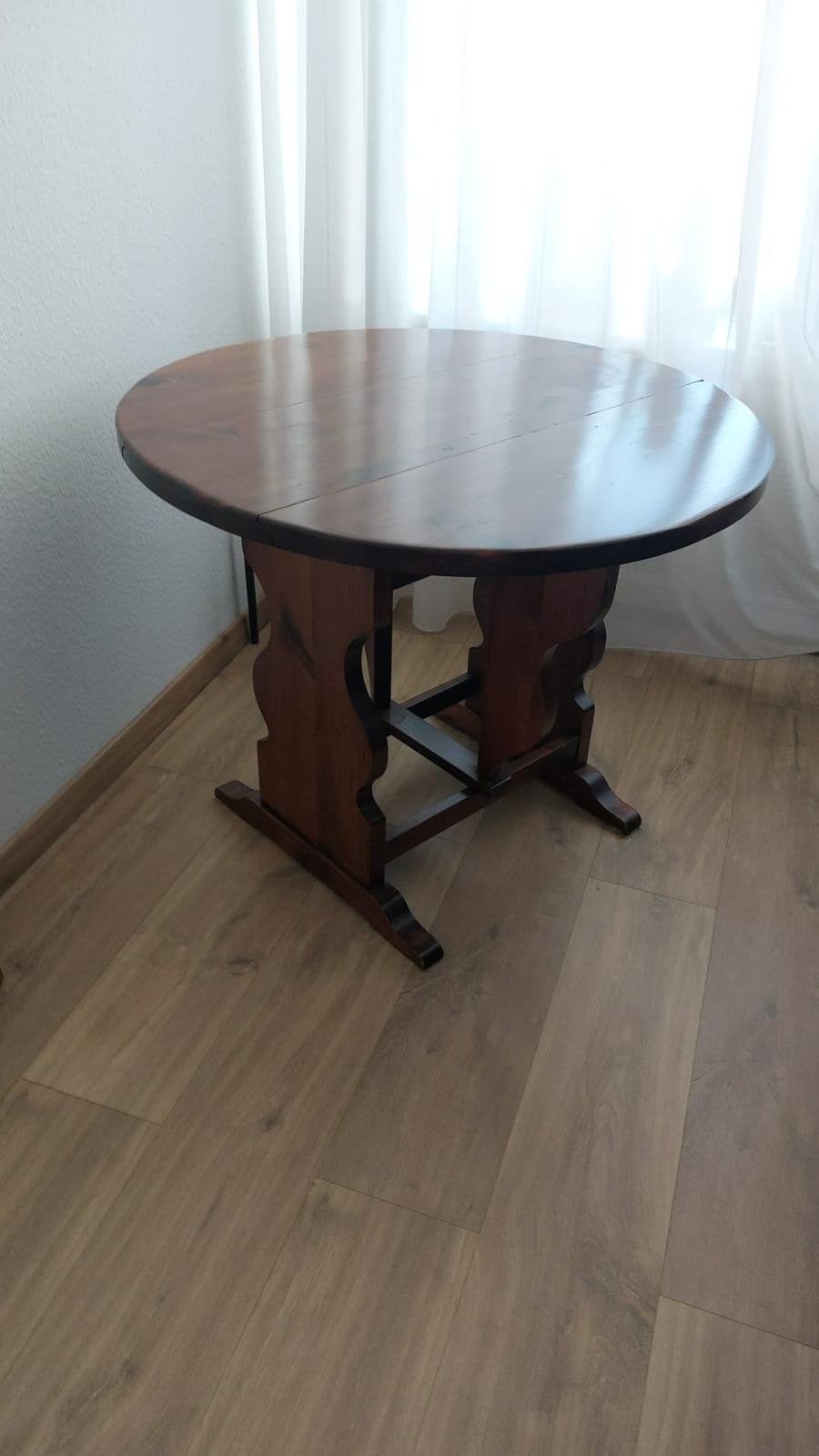 Eiken bijzettafel - inklapbaar - 3 standen, Ophalen, Gebruikt, 50 tot 100 cm, Eikenhout