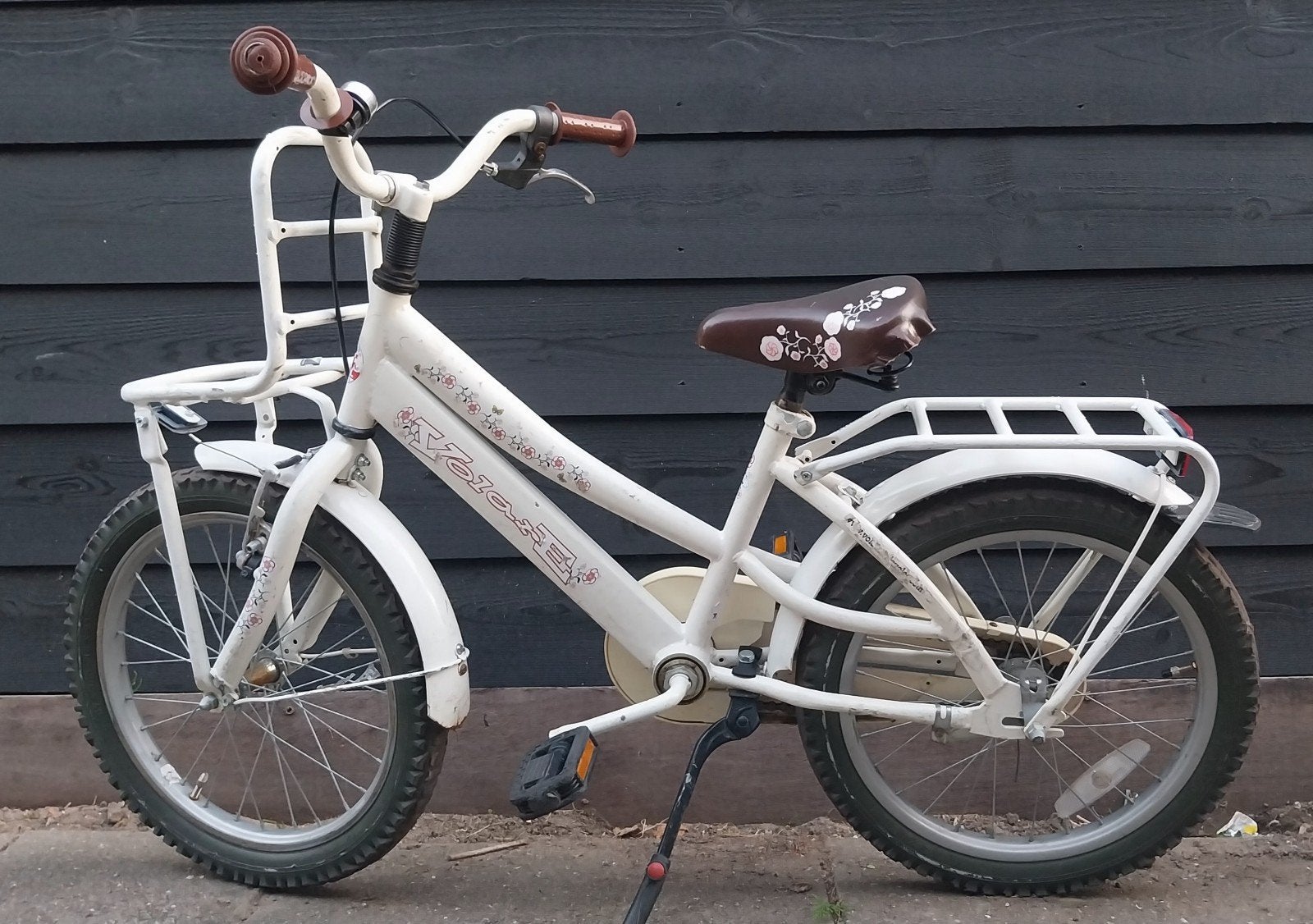 Volare witte meisjesfiets 18 inch, Ophalen, Terugtraprem, Volare, 16 tot 20 inch