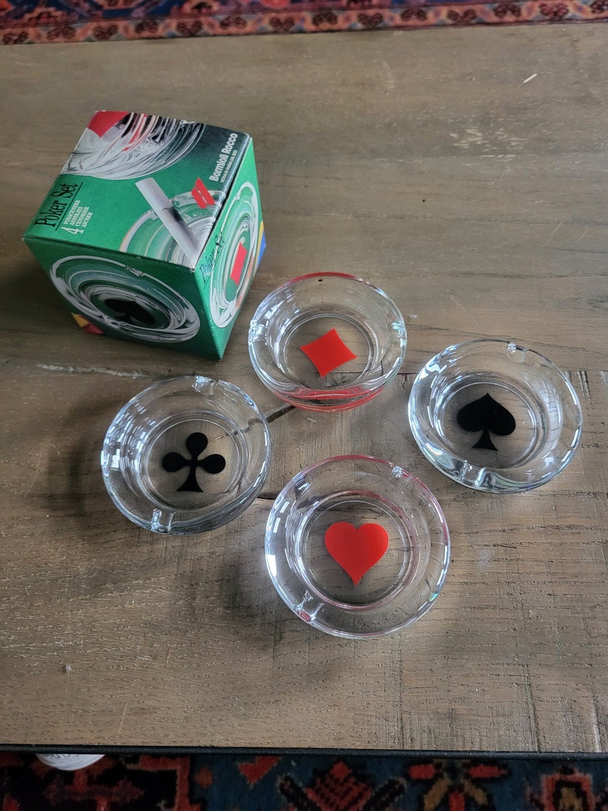 Vintage Pokerset-asbakjes 60er jaren - Nieuw in doosje, Ophalen of Verzenden