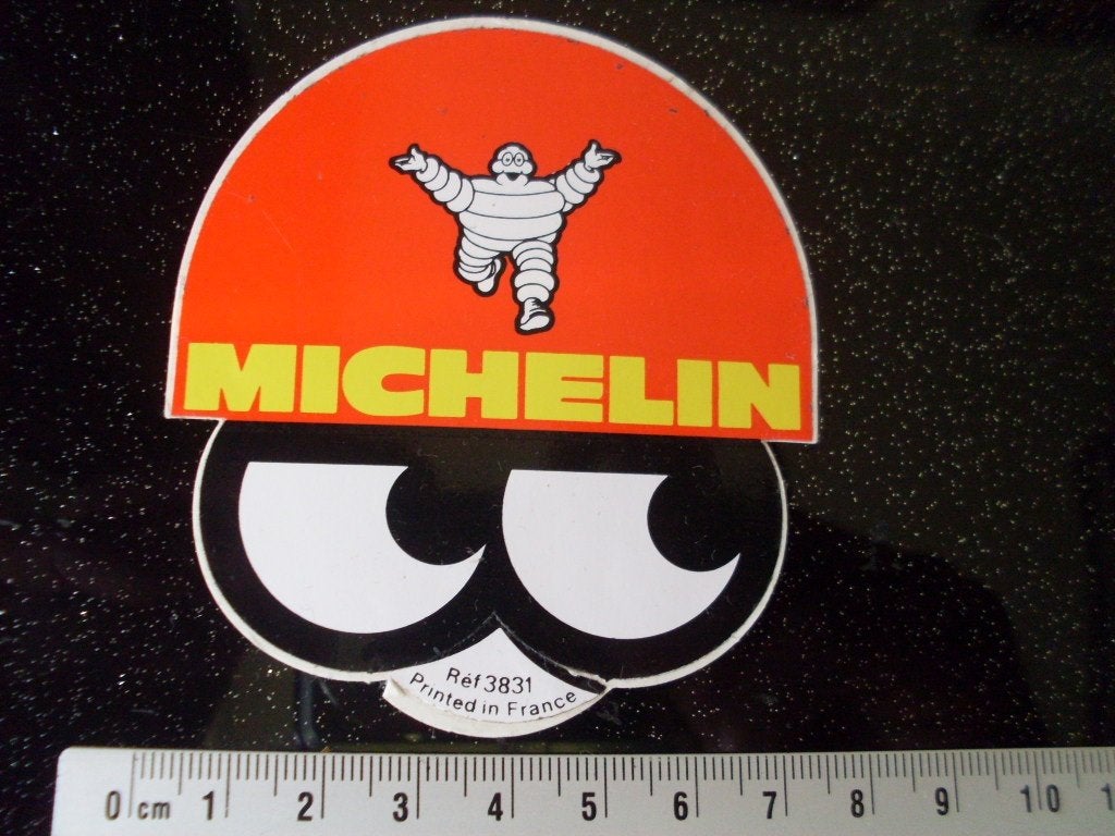 sticker michelin motorbanden bibendum helm ogen, Verzenden, Zo goed als nieuw, Merk