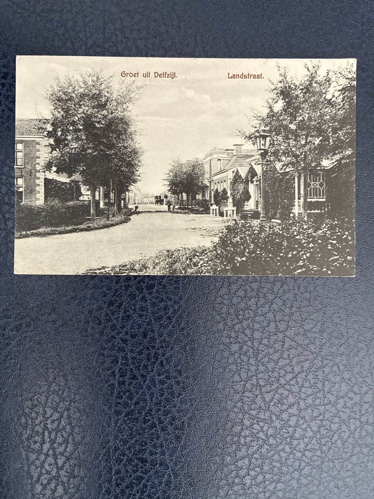 Zeldzame Ansichtkaart Delfzijl Landstraat 1912, Ophalen of Verzenden, Voor 1920, Gelopen, Groningen