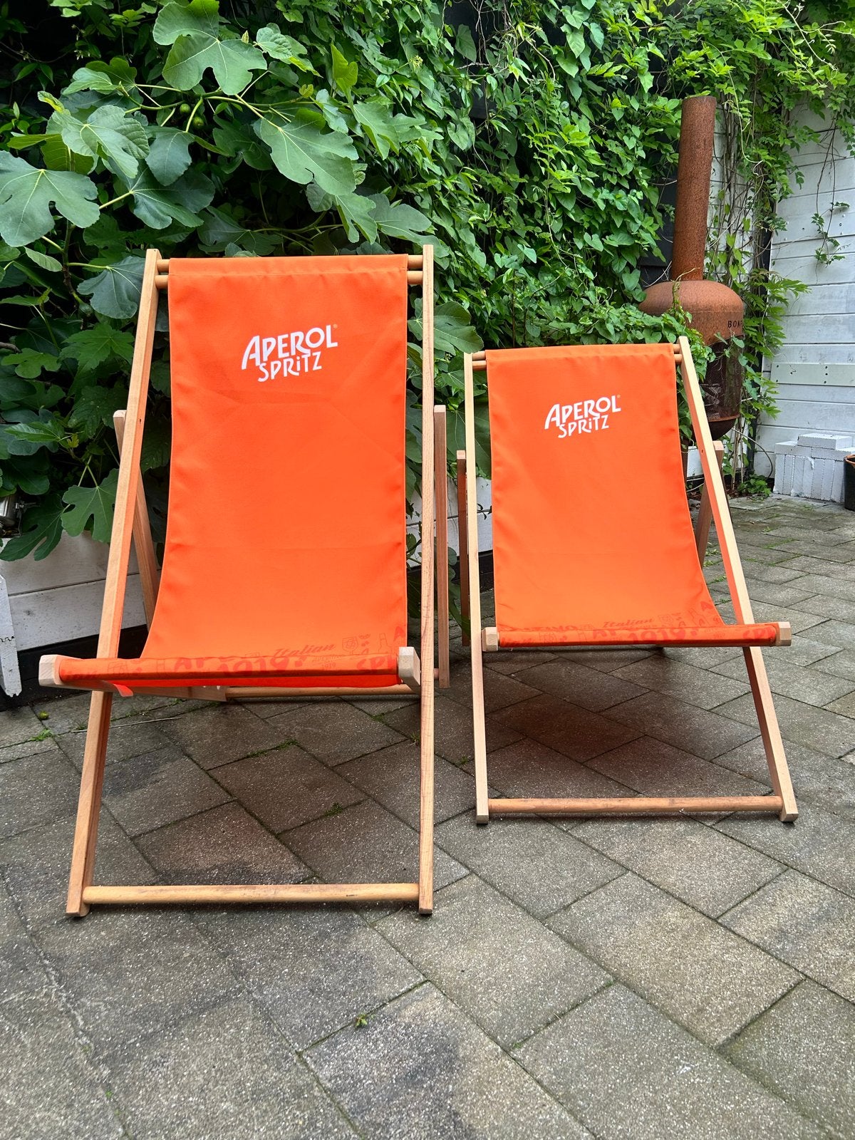 Aperol Spritz Klapstoeltjes - Set van 2, Ophalen, Zo goed als nieuw, Hout, Inklapbaar