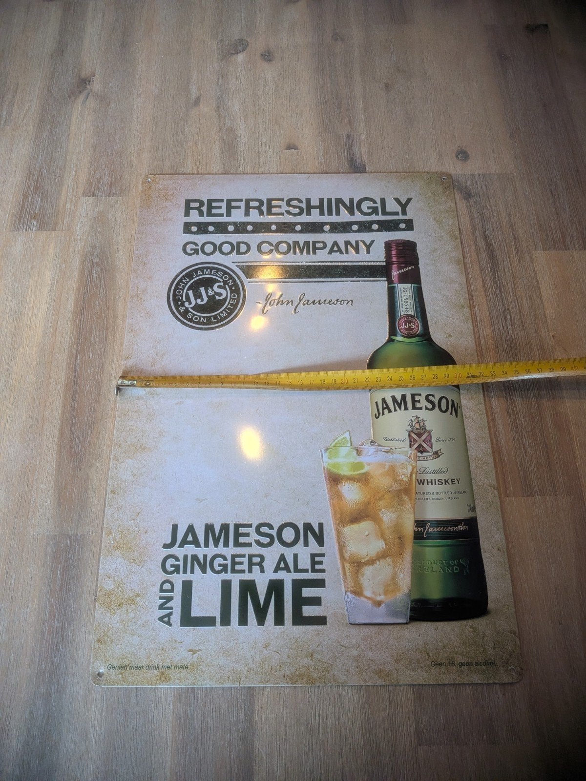 Jameson Whiskey Reclamebord - Ginger Ale & Lime, Ophalen of Verzenden, Zo goed als nieuw, Reclamebord