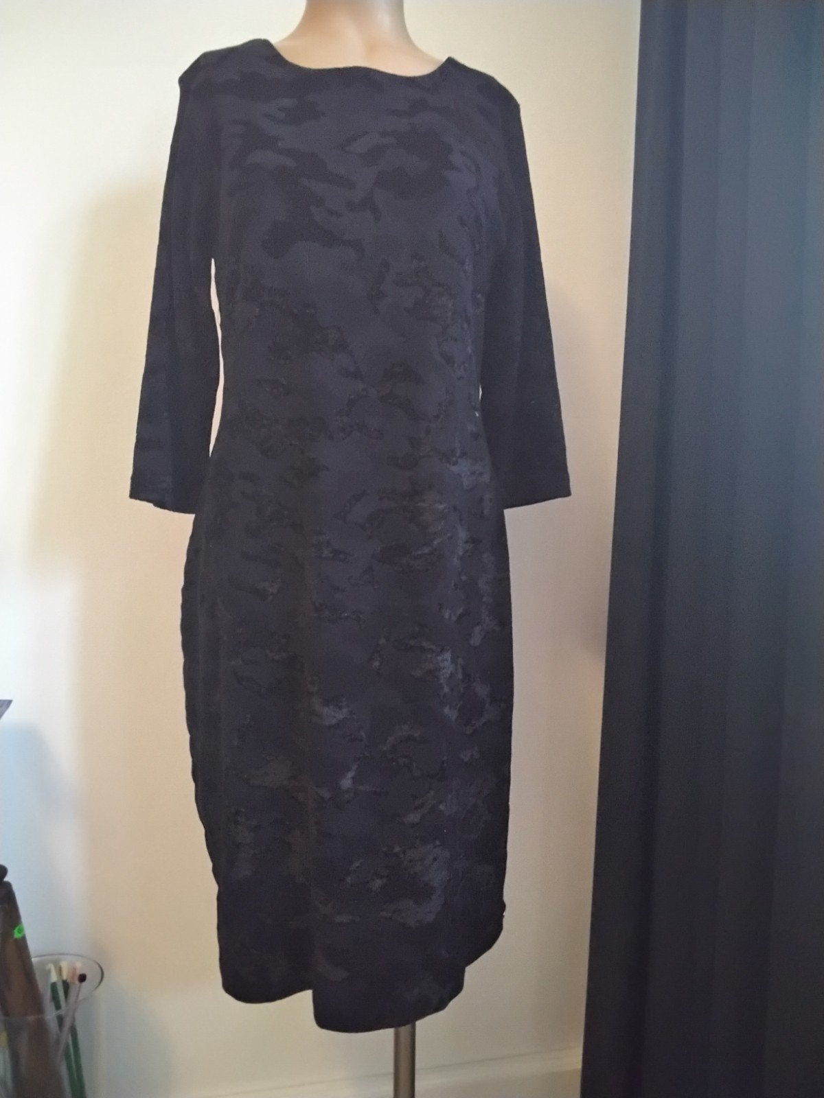 Angelle Milan Jurk - Zwart/Donkerblauw - Maat XL, Kleding | Dames, Angelle Milan, Zwart, Maat 42/44 (L), Ophalen of Verzenden