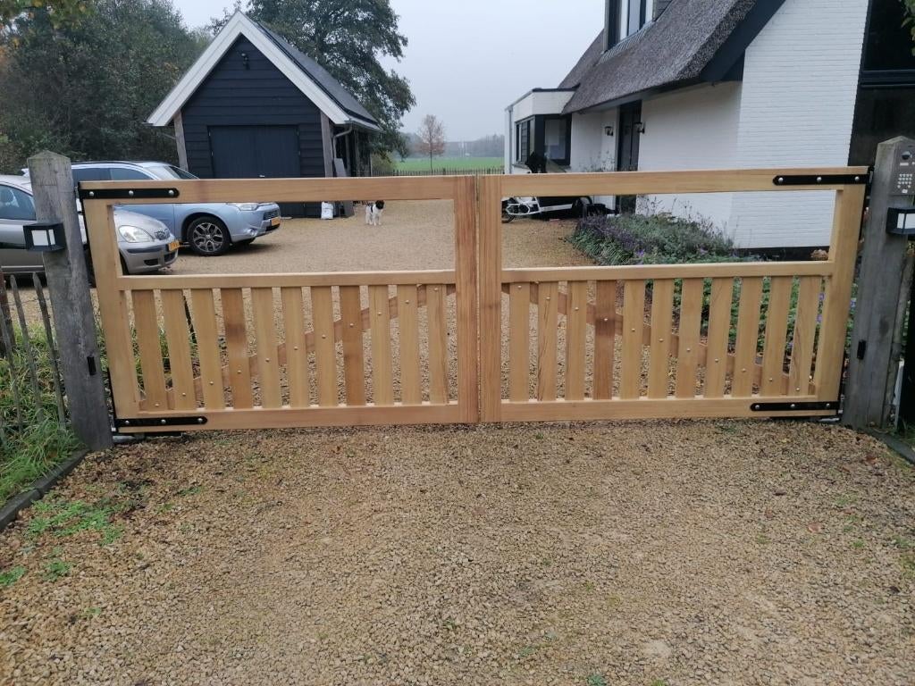 Houten poorten: maatwerk Eiken en Hardhout!, Verzenden, Nieuw, 150 tot 200 cm, Hout