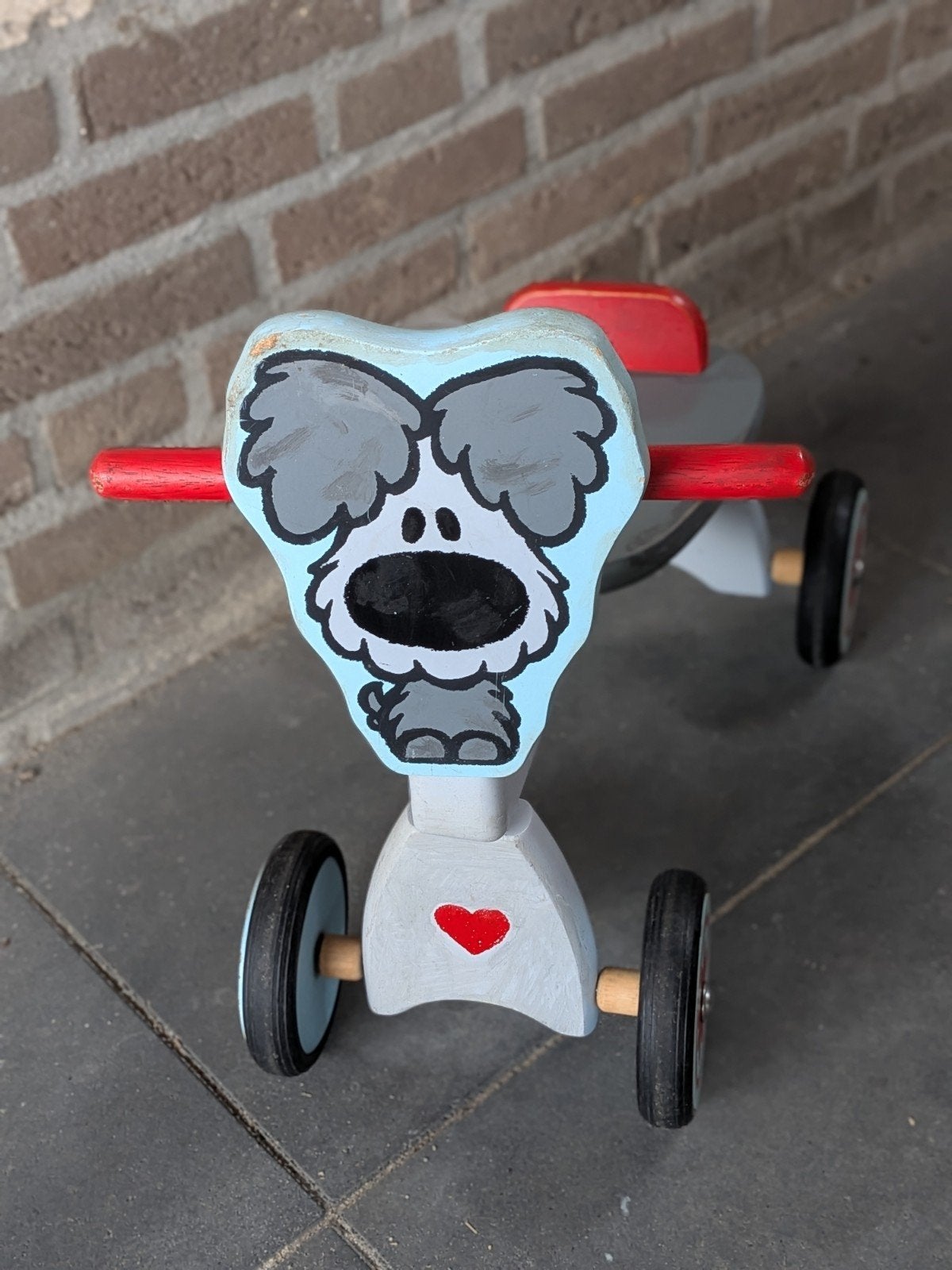 Woezel houten loopfietsje/loopwagentje, Ophalen, Gebruikt