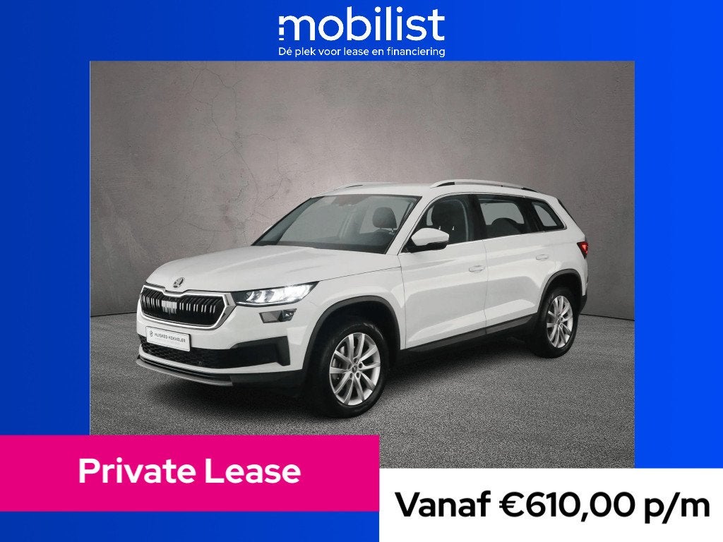 Skoda Kodiaq Business Edition (bj 2024), Private lease, 150 pk, Wit, Handgeschakeld