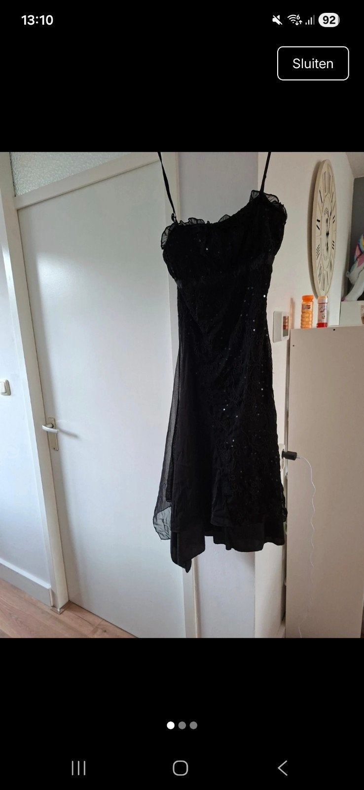 Zwarte glitter jurk maat S, Ophalen of Verzenden, Gedragen, Maat 36 (S), Zwart