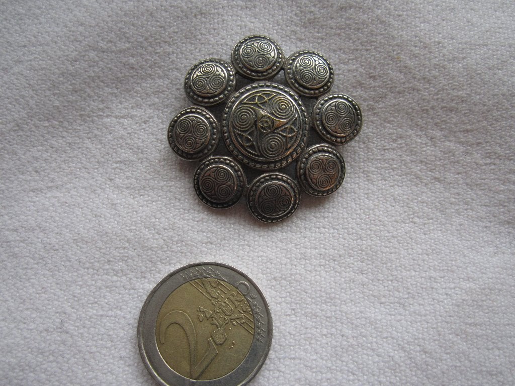 38.Schitterende oude broche, zilver, Kelt, Bretons Frankrijk, Ophalen, Zilver, Broche