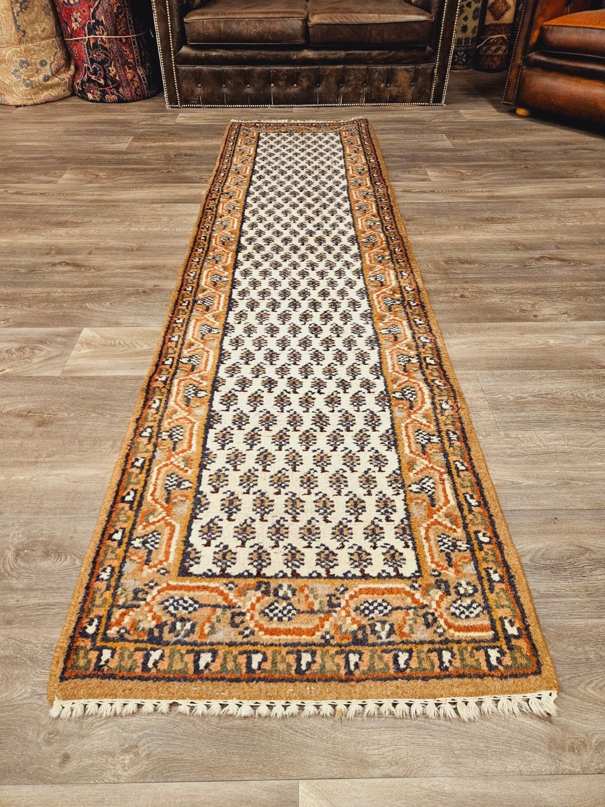 Perzisch Handgeknoopt Loper. Prachtige kleuren en patronen!, Blauw, Perzisch, 200 cm of meer, Zo goed als nieuw