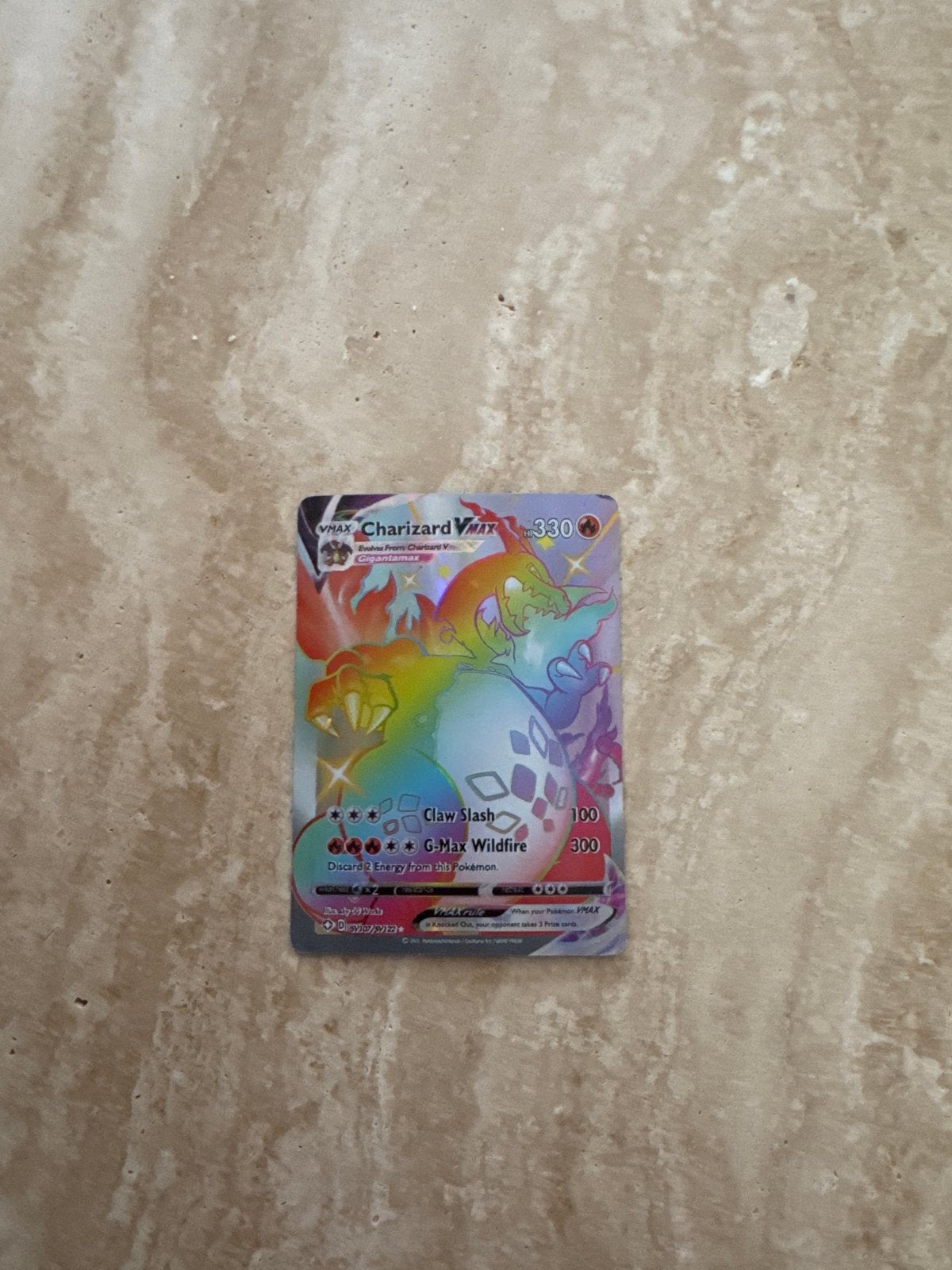 Charizard VMAX Rainbow Rare Pokémon Kaart (Shiny Star V), Ophalen, Zo goed als nieuw, Losse kaart, Foil