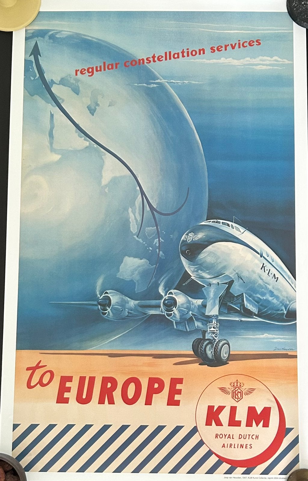 Klm poster, Ophalen of Verzenden, Nieuw, Kaart, Foto of Prent