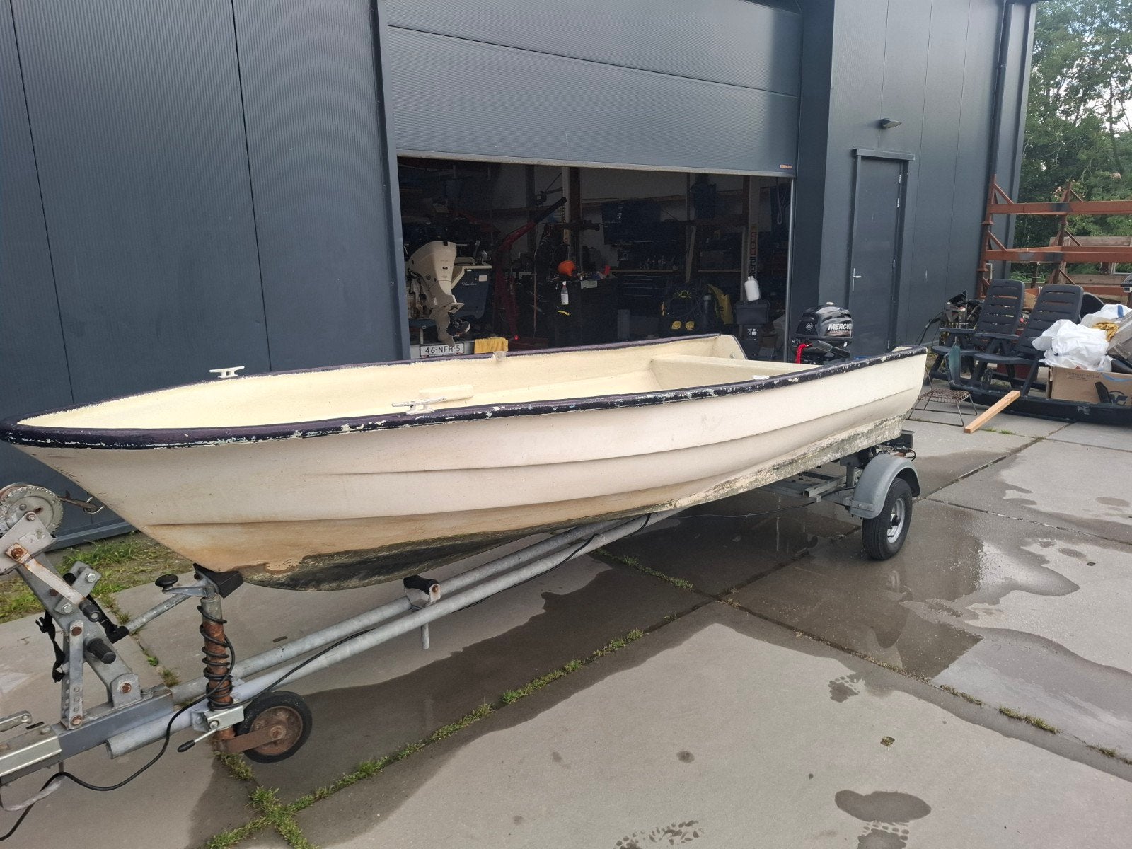 Placom (Elan) 410 met 3.5pk Mercury  SUMMERSALE!!, Ophalen, Consoleboot, Kussenset, Buitenboordmotor