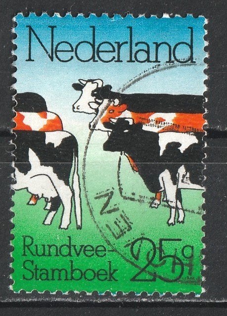 RonaldK--nvph 1049 Rundvee stamboek 1974, Postzegels en Munten, Ophalen of Verzenden, Na 1940, Gestempeld