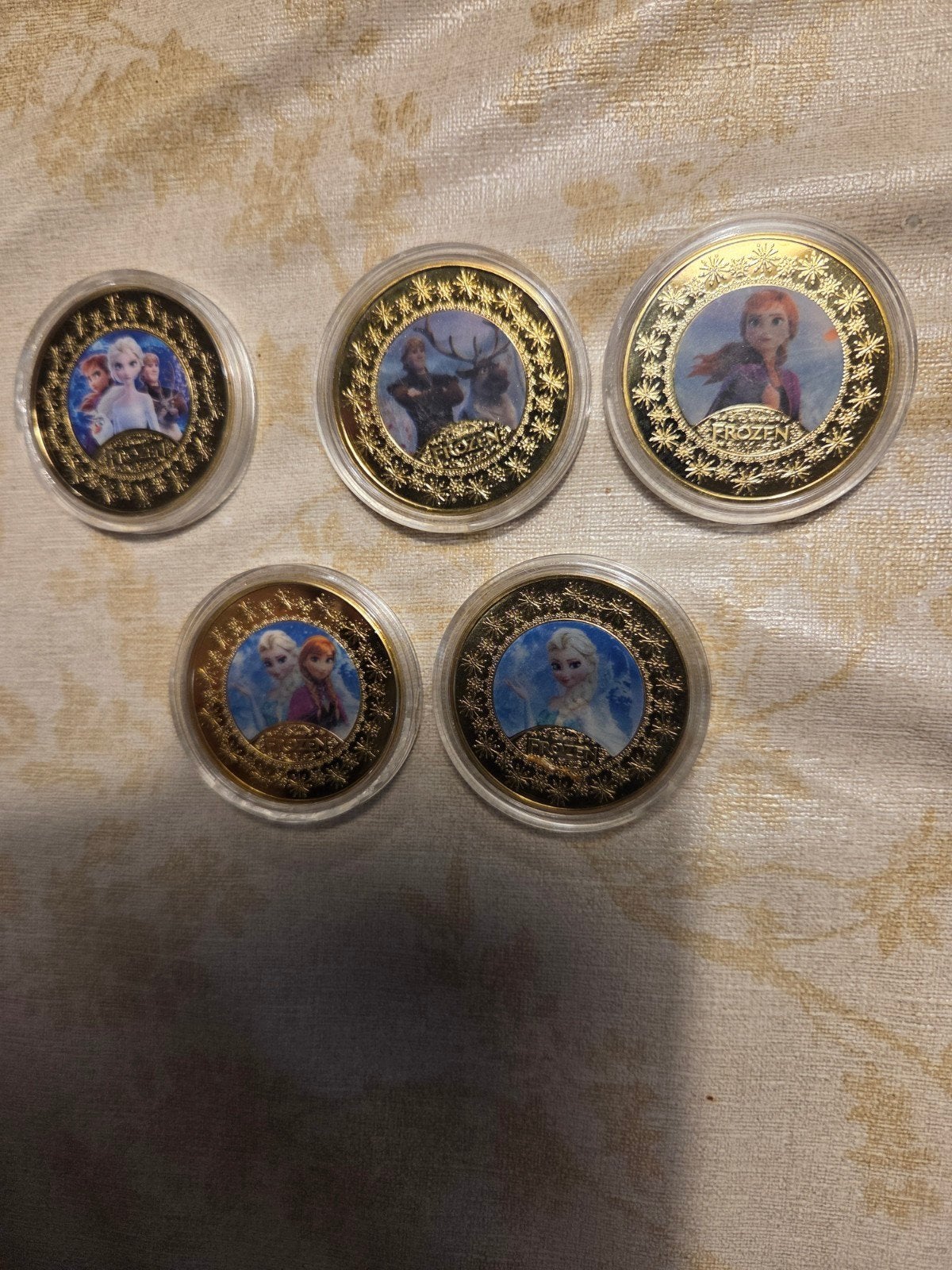Disney Frozen Verzamelmunten - Set van 5, Verzamelen, Disney, Overige figuren, Ophalen of Verzenden