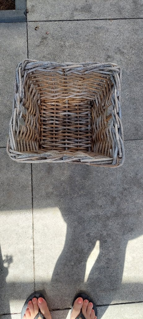 rieten mand, Ophalen, Minder dan 30 cm, Minder dan 60 cm, Vierkant