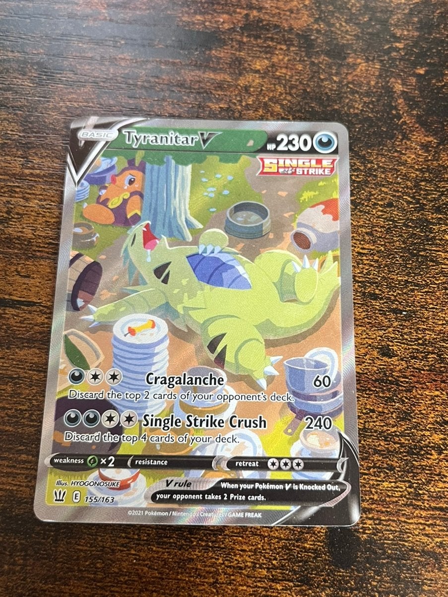 Pokémon Tyranitar V 155/163 Tyranitar V Alt Art., Hobby en Vrije tijd, Verzamelkaartspellen | Pokémon, Ophalen of Verzenden, Zo goed als nieuw