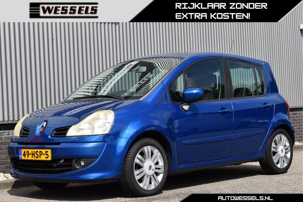 Renault Modus 1.6-16V Dynamique Automaat NL-auto, Trekhaak,, Auto's, Stof, Gebruikt, 4 cilinders, Blauw