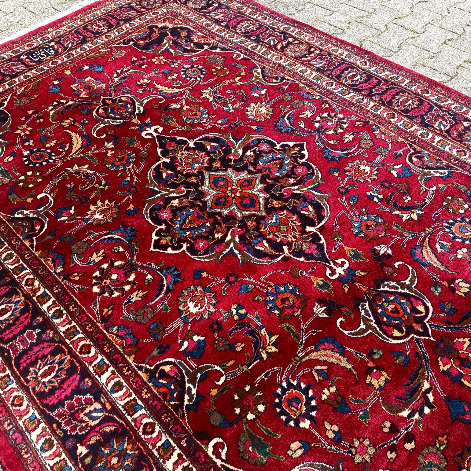 Lucky Vintage groot handgeknoopt origineel Perzisch kleed, Ophalen, Gebruikt, 200 cm of meer, 200 cm of meer