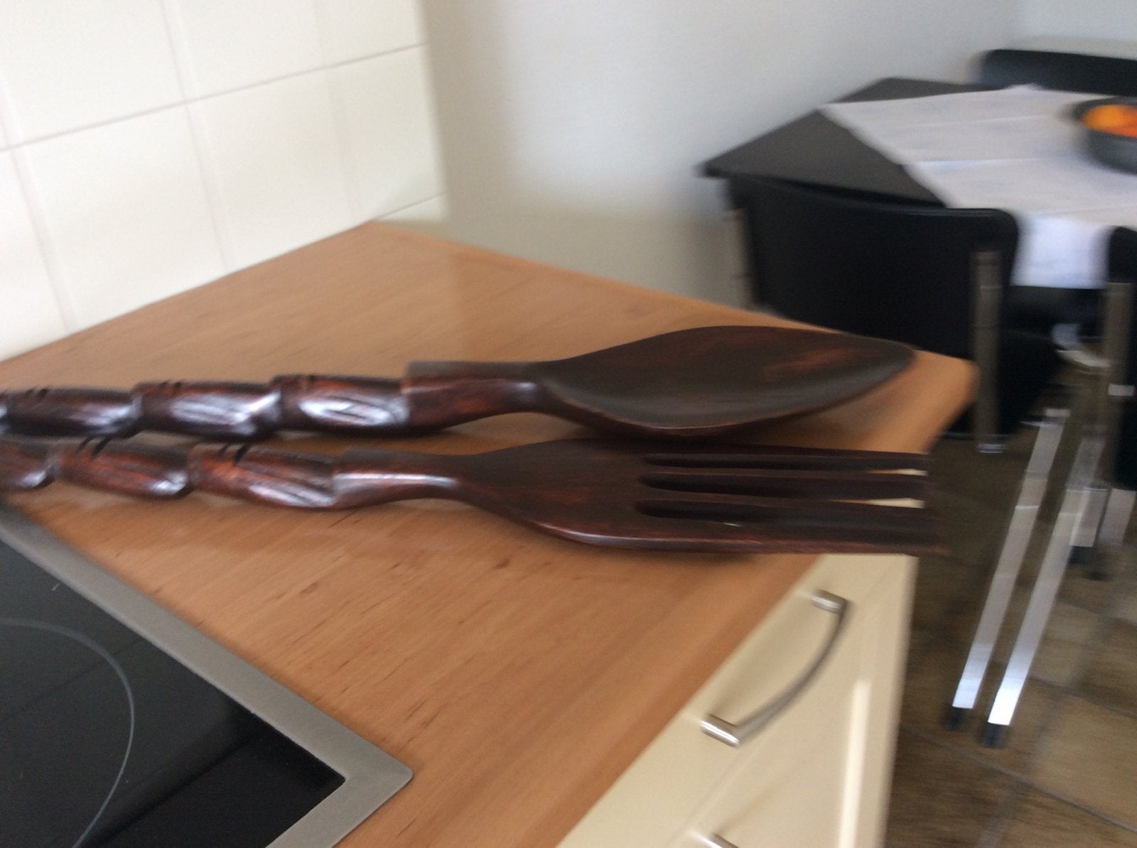 Houten bestek, Huis en Inrichting, Wandhanger, Hout, Ophalen of Verzenden, Zo goed als nieuw