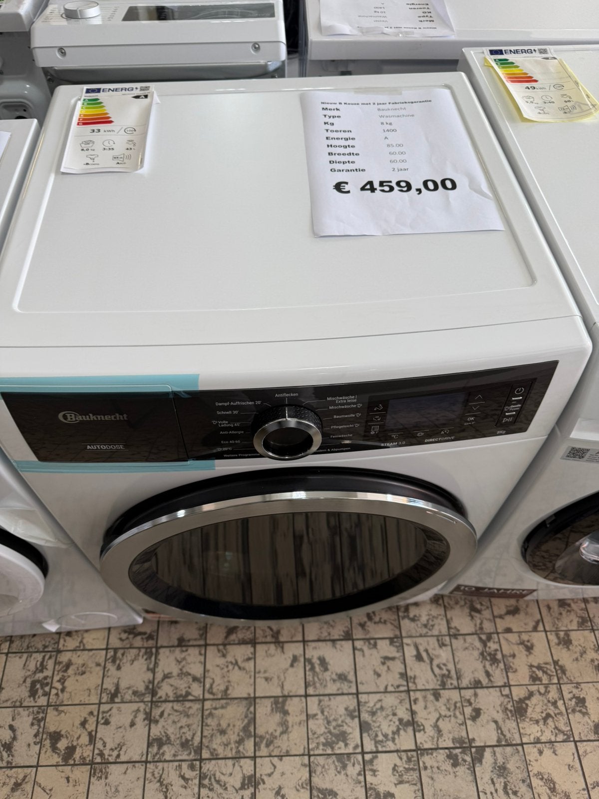 Bauknecht wasmachine 8 kg nieuw 1400 toeren, 1200 tot 1600 toeren, Minder dan 85 cm, 8 tot 10 kg, Ophalen of Verzenden