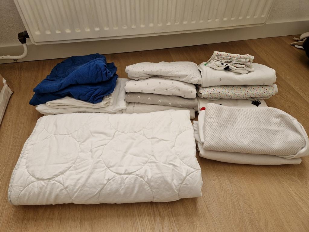 Beddengoed set voor 120x60 cm matras, Ophalen, Eenpersoons, Wit, Dekbedovertrek