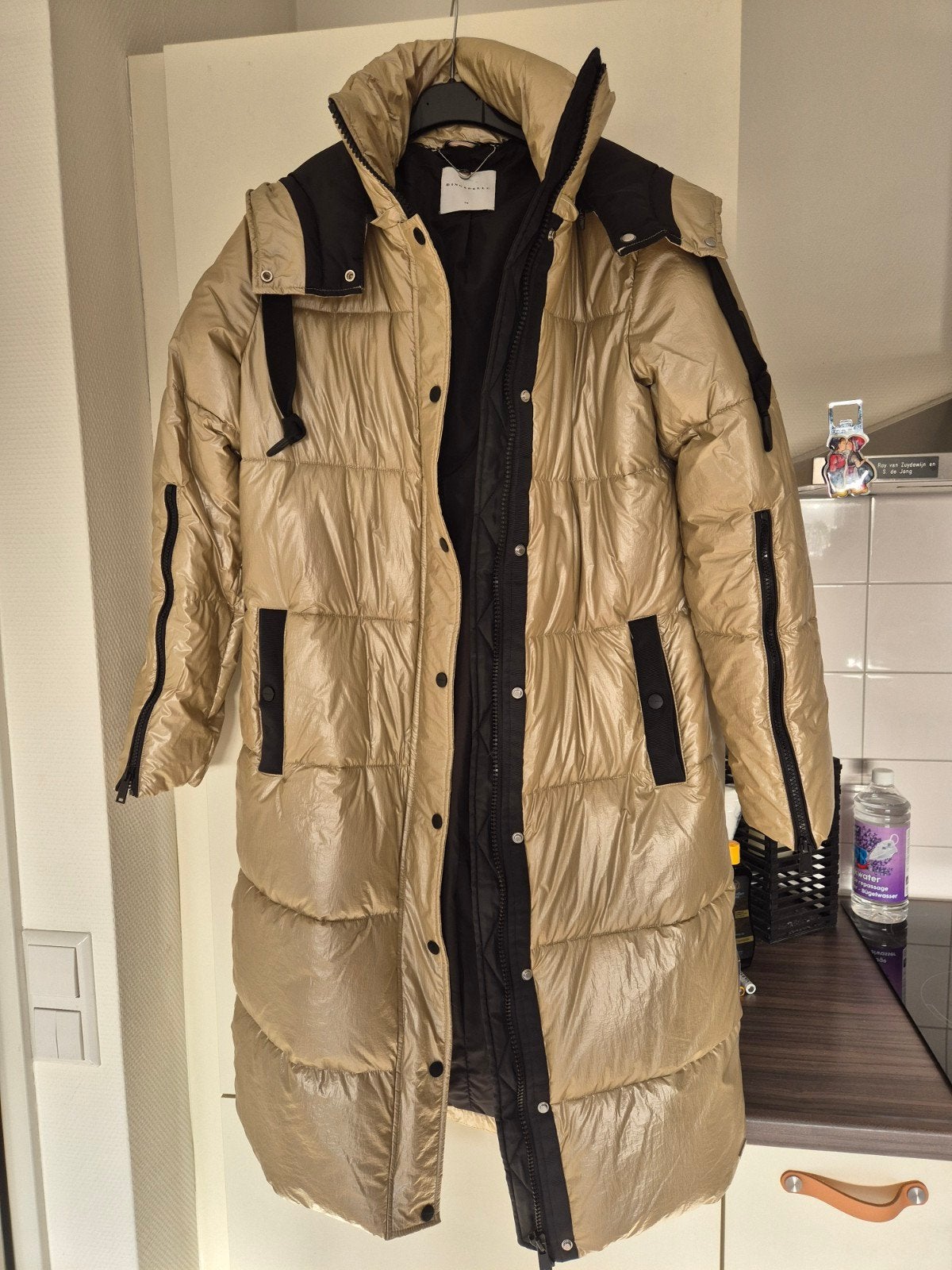 Rino & Pelle lange puffer jas maat 36, Ophalen of Verzenden, Zo goed als nieuw, Maat 36 (S), Goud