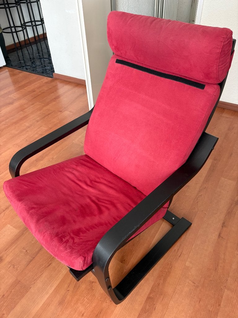 Rode lounge stoel, Ophalen, Gebruikt, Stof, Eén